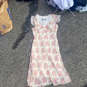 City Triangles Cream and Pink Floral Dress